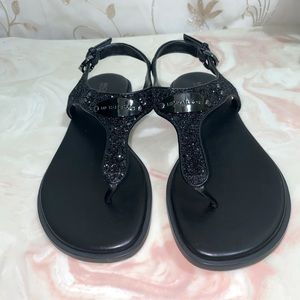 MK Logo Plate Glitter Sandal